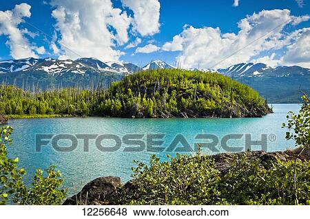 Stock Photo - Scenic view of Skilak Lake, Kenai National Wildlife Refuge, Southcentral Alaska, Summer.. Fotosearch