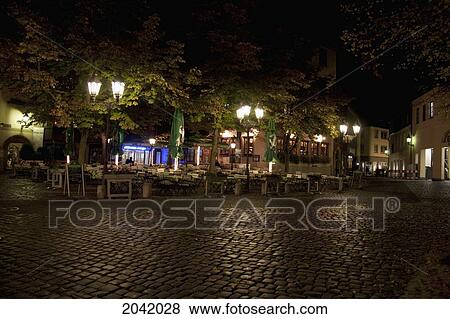 Stock Photo - Schenkhof At Night, Wurzburg, Bavaria, Germany. Fotosearch