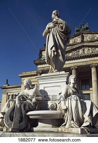 Stock Photo - Schiller Monument And Concert Hall. Fotosearch
