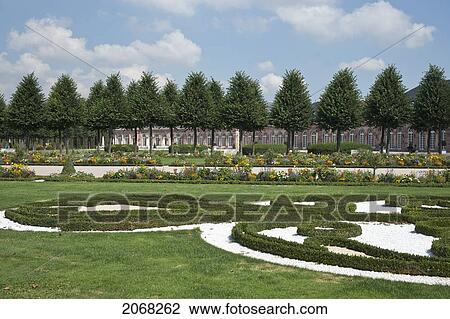 Stock Image - Schloss Schwetzingen Palace Parterre In The Formal Garden; Schwetzingen Baden-Wurtenburg Germany. Fotosearch