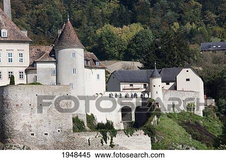 Schoenbuehel Castle, as seen from the Danube River in Wachau, Lower Austria, Austria View Large Photo Image Stock Photography - Schoenbuehel Castle, as seen from the Danube River in Wachau, Lower Austria, Austria. Fotosearch