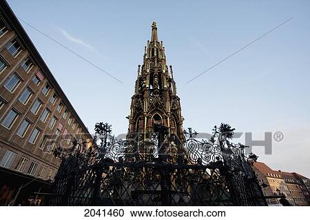 Stock Image - Schoner Brunnen, Nuremberg, Bavaria, Germany. Fotosearch