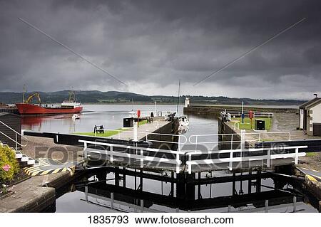 Stock Image - Scotland; Wharf And Harbor Waterfront. Fotosearch