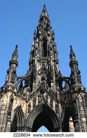 Picture - Scott Monument, Princes Street, Edinburgh, Scotland, Uk, Europe. Fotosearch