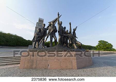 Sculpture dedicated to the resistance struggle carried out within the camp by Fritz Cremer of the memorial built during the German Democratic Republic on the south slope of the Ettersberg, Buchenwald Concentration Camp, Germany View Large Photo Image Stock Photograph - Sculpture dedicated to the resistance struggle carried out within the camp by Fritz Cremer of the memorial built during the German Democratic Republic on the south slope of the Ettersberg, Buchenwald Concentration Camp, Germany. Fotosearch