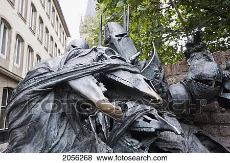 Stock Photo - Sculpture Depicting The Worringen Battle Dusseldorf, North Rhine-Westphalia, Germany. Fotosearch