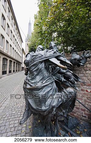 Stock Photo - Sculpture Depicting The Worringen Battle Dusseldorf, North Rhine-Westphalia, Germany. Fotosearch