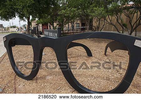 Sculpture Of Giant Holly-Esque Glasses Outside The Buddy Holly Center, Lubbock, Texas, Usa View Large Photo Image Stock Image - Sculpture Of Giant Holly-Esque Glasses Outside The Buddy Holly Center, Lubbock, Texas, Usa. Fotosearch