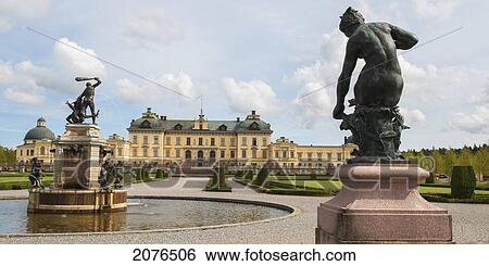 Stock Photograph - Sculptures In Front Of Drottningholm Palace; Stockholm Sweden. Fotosearch