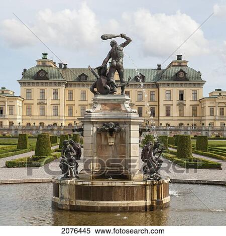 Sculptures On A Water Fountain Outside Drottningholm Palace; Stockholm Sweden View Large Photo Image Stock Photography - Sculptures On A Water Fountain Outside Drottningholm Palace; Stockholm Sweden. Fotosearch