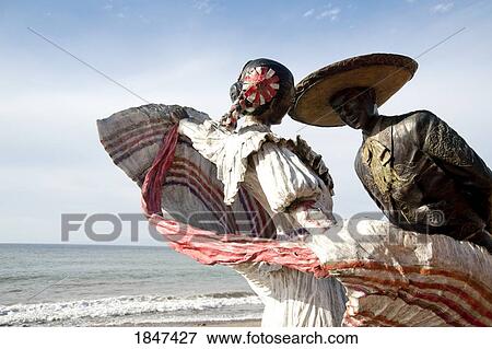Stock Photo - Sculptures On Beach; Puerto Vallarta, Mexico. Fotosearch