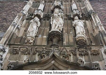 Stock Image - Sculptures On The Gothic Presbytery Of Aachen Cathedral, Aachen, Germany. Fotosearch
