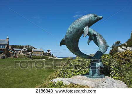 Stock Image - Sea Garden Cottages On The Site Of The Original Island Hotel, Tresco, Isles Of Scilly, Cornwall, Uk, Europe. Fotosearch