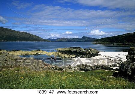 Stock Photo - Sea Kayaking Off Sandaig Island; Glenelg, West Highlands, Scotland, Uk. Fotosearch