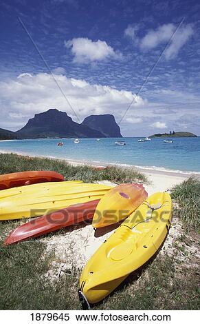 Sea Kayaks On Lagoon Beach View Large Photo Image Stock Photography - Sea Kayaks On Lagoon Beach. Fotosearch