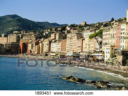 Seafront Of Italian Riviera Town View Large Photo Image Stock Image - Seafront Of Italian Riviera Town. Fotosearch