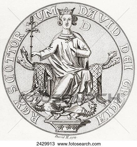 Stock Image - Seal of David II, 1324. Fotosearch