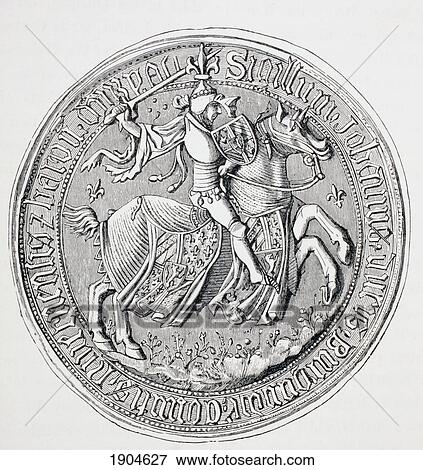 Seal Of Jean Ii, Duke Of Burgundy, Count Of Nevers And Baron Of Donzy 1371 - 1419. From Military And Religious Life In The Middle Ages By Paul Lacroix Published London Circa 1880. View Large Photo Image Stock Photo - Seal Of Jean Ii, Duke Of Burgundy, Count Of Nevers And Baron Of Donzy 1371 - 1419. From Military And Religious Life In The Middle Ages By Paul Lacroix Published London Circa 1880.. Fotosearch
