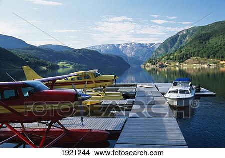 Picture - Seaplanes On Hardanger Fjord. Fotosearch