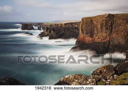 Seascape And Cliffs; Shetland Scotland View Large Photo Image Stock Photograph - Seascape And Cliffs; Shetland Scotland. Fotosearch