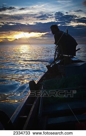 Stock Image - Seascape At Sunrise; Koh Tao, Vietnam. Fotosearch