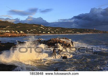 Stock Photo - Seascape, Zahara De Los Atunes, Cadiz, Spain. Fotosearch