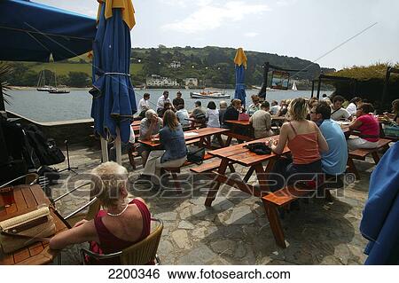 Stock Photograph - Seaside Pub, Salcombe, Devon, England, Uk Doug Mckinlay/Axiom. Fotosearch