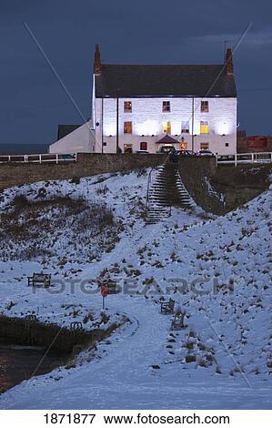 Stock Photo - Seaton Sluice, Northumberland, England; A House Along The Coast. Fotosearch