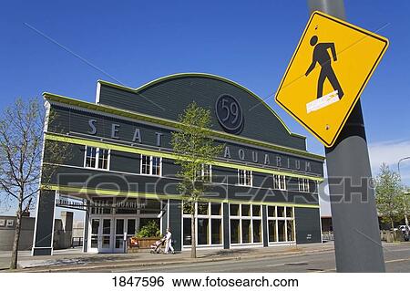 Stock Photograph - Seattle Aquarium On Elliott Bay; Seattle, Washington State, Usa. Fotosearch