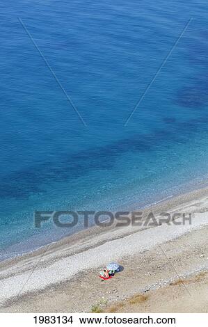 Picture - Secluded Beach Below The Maro-Cerro Gordo Cliffs Between Maro In Malaga Province And La Herradura In Granada; Granada Spain. Fotosearch
