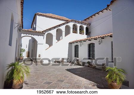 Stock Photo - Second courtyard of Casa de la Libertad (Liberty House), former Assembly Hall of the Jesuit University Sucre, Chuquisaca Department, Bolivia. Fotosearch