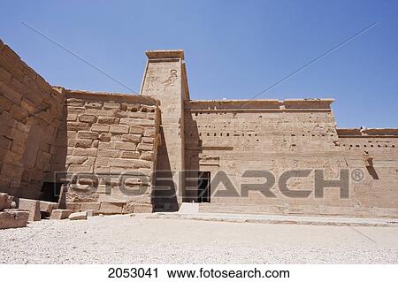 Stock Image - Second Pylon Of The Temple Of Isis, Island Of Philae, Aswan, Egypt. Fotosearch