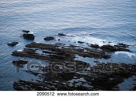 Stock Image - Sedimentary Rocks Known As Flysch, Deba, Basque Country, Spain. Fotosearch