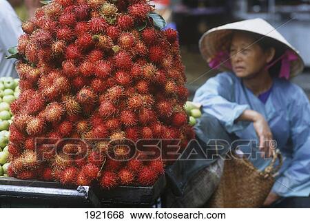 Stock Photo - Selling Unusual Fruit On Road Side. Fotosearch