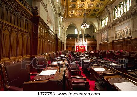 Senate Chamber In The Centre Block Of The Parliament Buildings, Ottawa, Ontario, Canada View Large Photo Image Stock Image - Senate Chamber In The Centre Block Of The Parliament Buildings, Ottawa, Ontario, Canada. Fotosearch