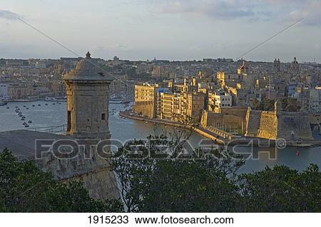 Stock Image - Senglea As Seen From Valletta. Fotosearch