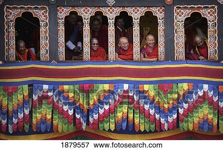 Senior Monks In Window At Tashi Chodzong During Buddhist Thimpu Festival View Large Photo Image Stock Photo - Senior Monks In Window At Tashi Chodzong During Buddhist Thimpu Festival. Fotosearch