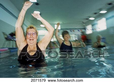 Senior Women In Aquasize, Charlottetown, Pei View Large Photo Image Stock Photo - Senior Women In Aquasize, Charlottetown, Pei. Fotosearch