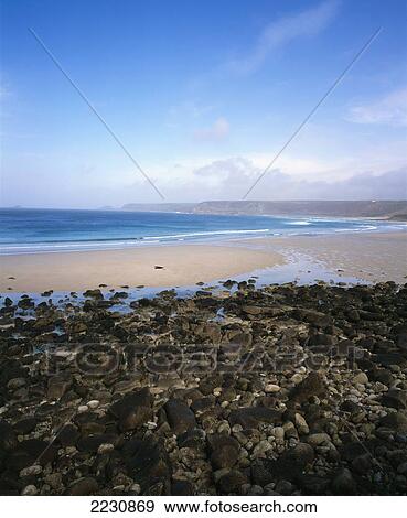 Stock Photo - Sennen Cove Beach, Cornwall.. Fotosearch