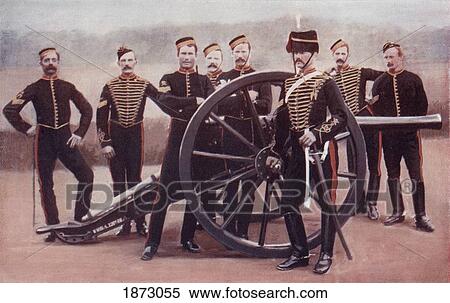 Stock Photography - Sergeants Of The Royal Horse Artillery With A 12 Pounder Gun. From The Book South Africa And The Transvaal War By Louis Creswicke, Published 1900. Fotosearch