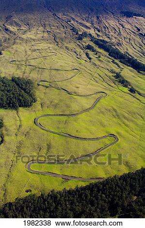 Serpintine switchbacks of the Haleakala Highway above Kula; Maui, Hawaii, United States of America View Large Photo Image Stock Photo - Serpintine switchbacks of the Haleakala Highway above Kula; Maui, Hawaii, United States of America. Fotosearch