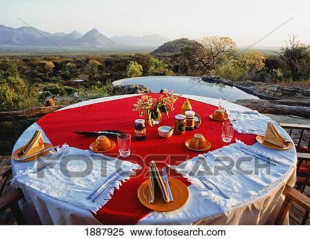 Set Dinner Table At Camp Namunyak View Large Photo Image Stock Photography - Set Dinner Table At Camp Namunyak. Fotosearch