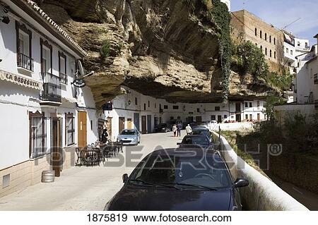 Setenil De Las Bodegas, Andalusia, Spain; A Street In The Town View Large Photo Image Stock Photo - Setenil De Las Bodegas, Andalusia, Spain; A Street In The Town. Fotosearch