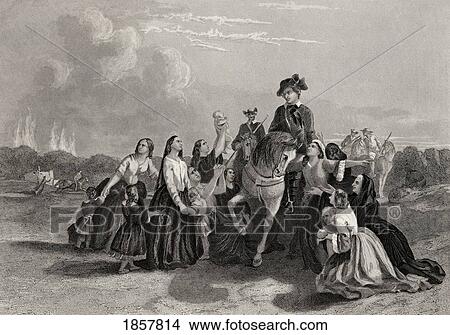 Picture - Settlers Imploring Washington's Protection George Washington 1732-1799. First President Of The United States From A 19Th Century Print Engraved By J Rogers After Mcnevin. Fotosearch
