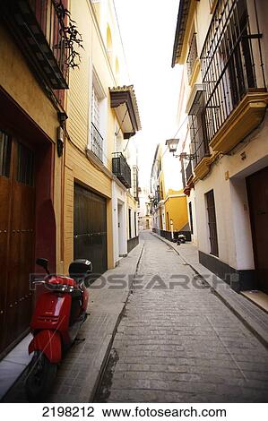 Stock Image - Seville, Spain. Small Side Streets. Fotosearch