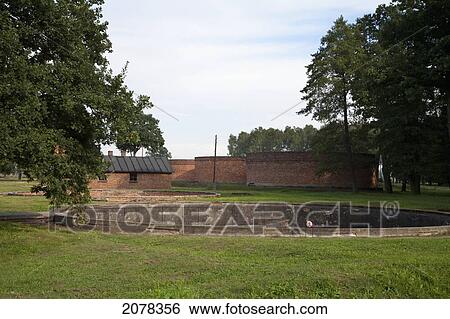 Stock Photograph - Sewage Treatment Plant, Auschwitz-Birkenau Concentration Camp, Oswiecim, Malopolska, Poland. Fotosearch