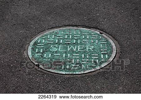 Sewer manhole cover; parsippany new jersey usa View Large Photo Image Stock Photo - Sewer manhole cover; parsippany new jersey usa. Fotosearch