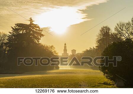 Stock Photograph - Sforza Castle; Milan, Lombardy, Italy. Fotosearch