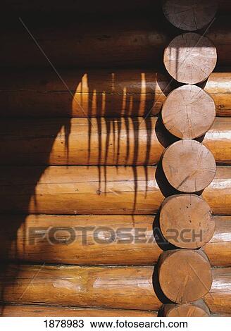 Shadows Of Icicles On A Log Cabin, Canada View Large Photo Image Stock Image - Shadows Of Icicles On A Log Cabin, Canada. Fotosearch