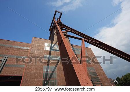 Shaft 12 In The Zollverein Coal Mine Industrial Complex, Essen, North Rhine-Westphalia, Germany View Large Photo Image Stock Photo - Shaft 12 In The Zollverein Coal Mine Industrial Complex, Essen, North Rhine-Westphalia, Germany. Fotosearch